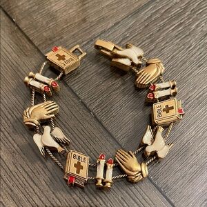 Vintage 1990’s Religious Bible Faith Themed Slide Bracelet